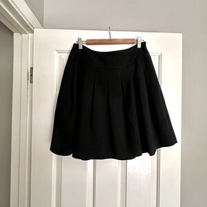 Banana Republic Black Wool-Blend A-Line Skater Pleated Skirt for Work